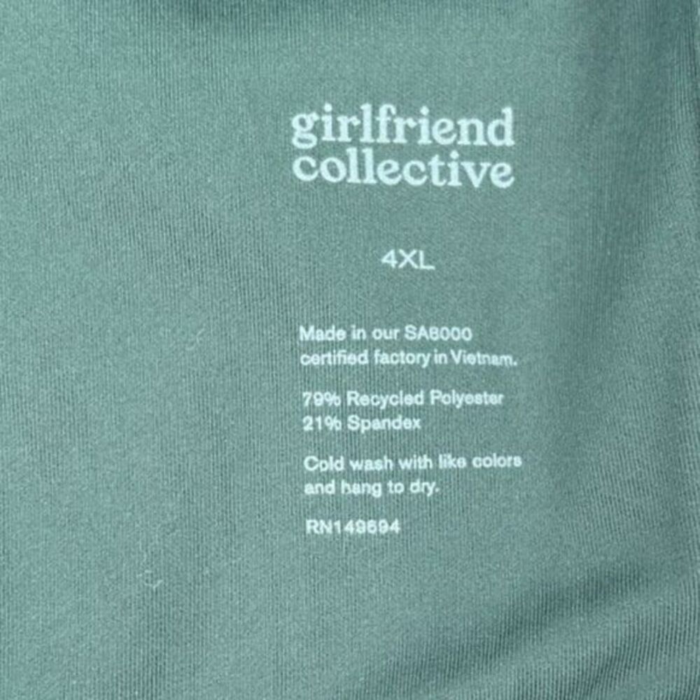 GIRLFRIEND COLLECTIVE Dark Green Topanga Athletic Workout Sports Bra Size 4XL - Picture 3 of 4